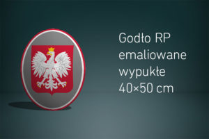 Godło RP owalne wypukłe emaliowane 40×50 cm