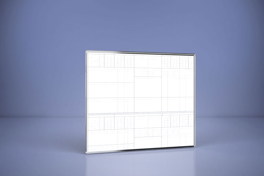 Tablica z nadrukiem, magnetyczna suchościeralna w ramce aluminiowej 120×100 cm