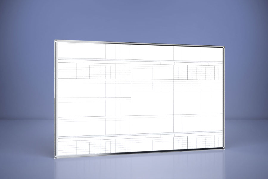 Tablica z nadrukiem, magnetyczna suchościeralna w ramce aluminiowej 180×120 cm
