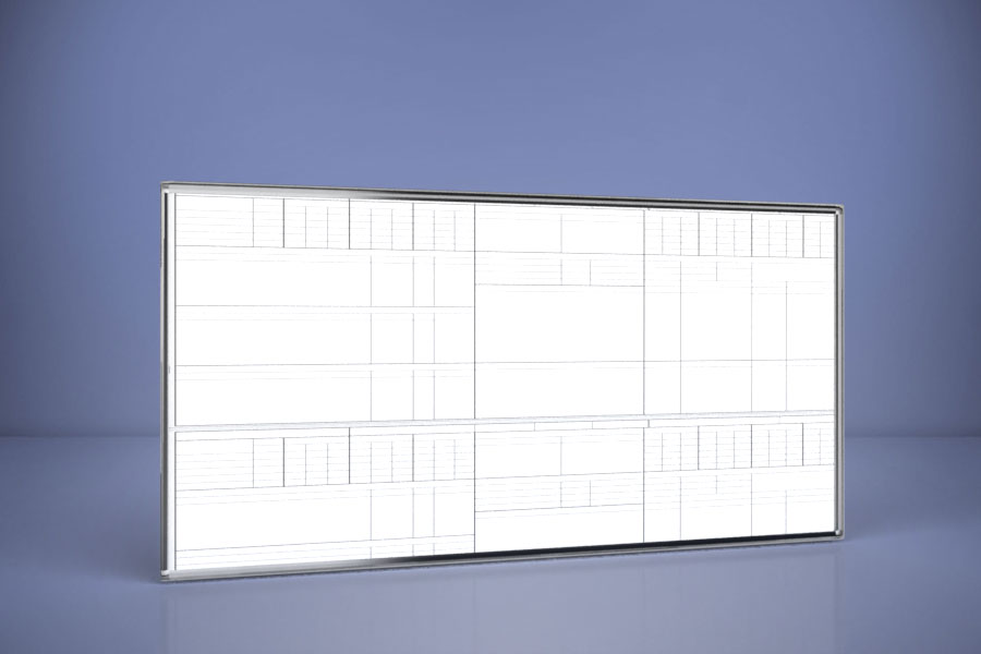 Tablica z nadrukiem, magnetyczna suchościeralna w ramce aluminiowej 200×100 cm