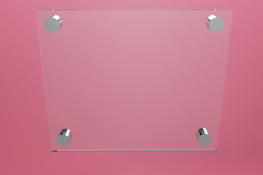 Tabliczka dystansowa plexi (PMMA) 25×21 cm, na 4 złączkach dystansowych